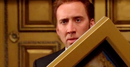 Nicolas Cage nei panni di Benjamin Gates in National Treasure, franchise diretto da Jon Turteltaub
