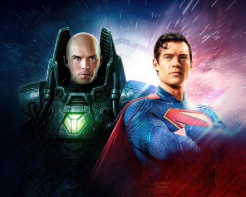 Superman e Lex Luthor nell'artwork ufficiale del film Man of Tomorrow di James Gunn