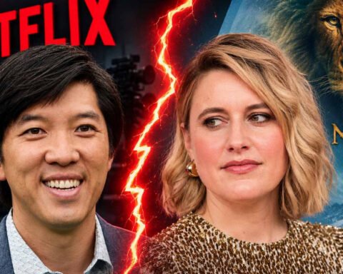 Dan Lin durante un evento Netflix, al centro delle indiscrezioni sull'uscita dalla piattaforma e sui contrasti con Greta Gerwig per il film di Narnia.