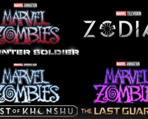 Logo della nuova serie Marvel Zodiac accanto a Marvel Zombies, che tornerà su Disney+ con tre speciali tra il 2027 e il 2029