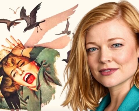 Sarah Snook, protagonista della miniserie horror The Birds in sviluppo per HBO, ispirata a Gli Uccelli di Alfred Hitchcock.