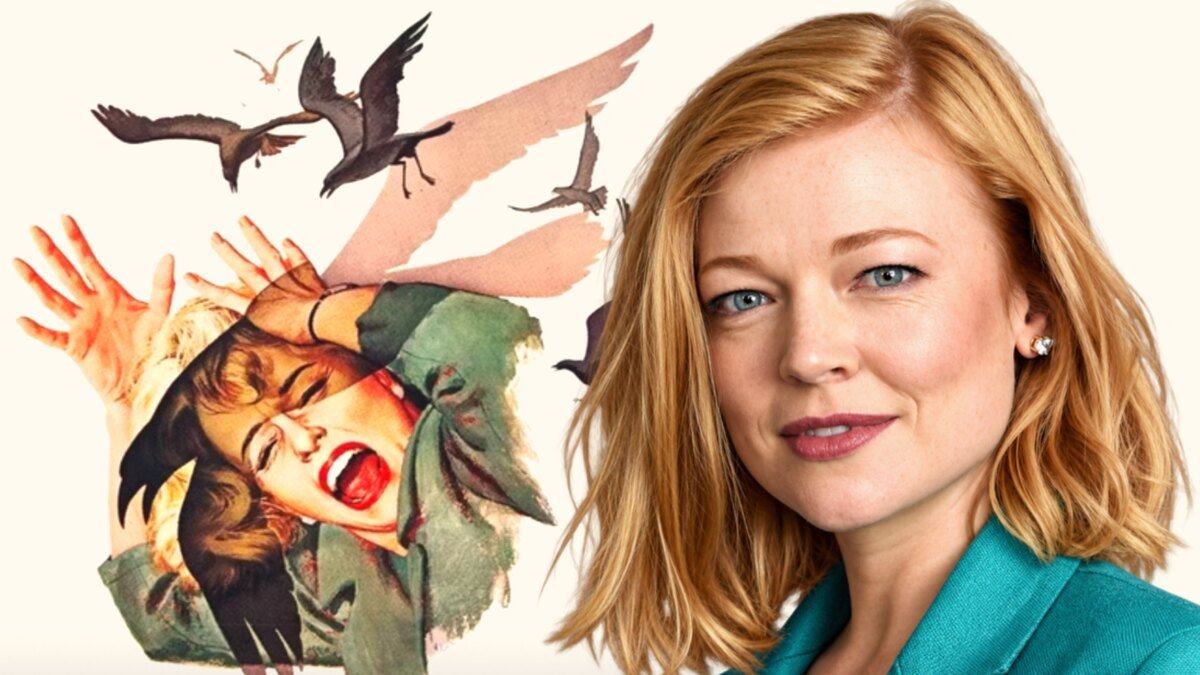 Sarah Snook, protagonista della miniserie horror The Birds in sviluppo per HBO, ispirata a Gli Uccelli di Alfred Hitchcock.